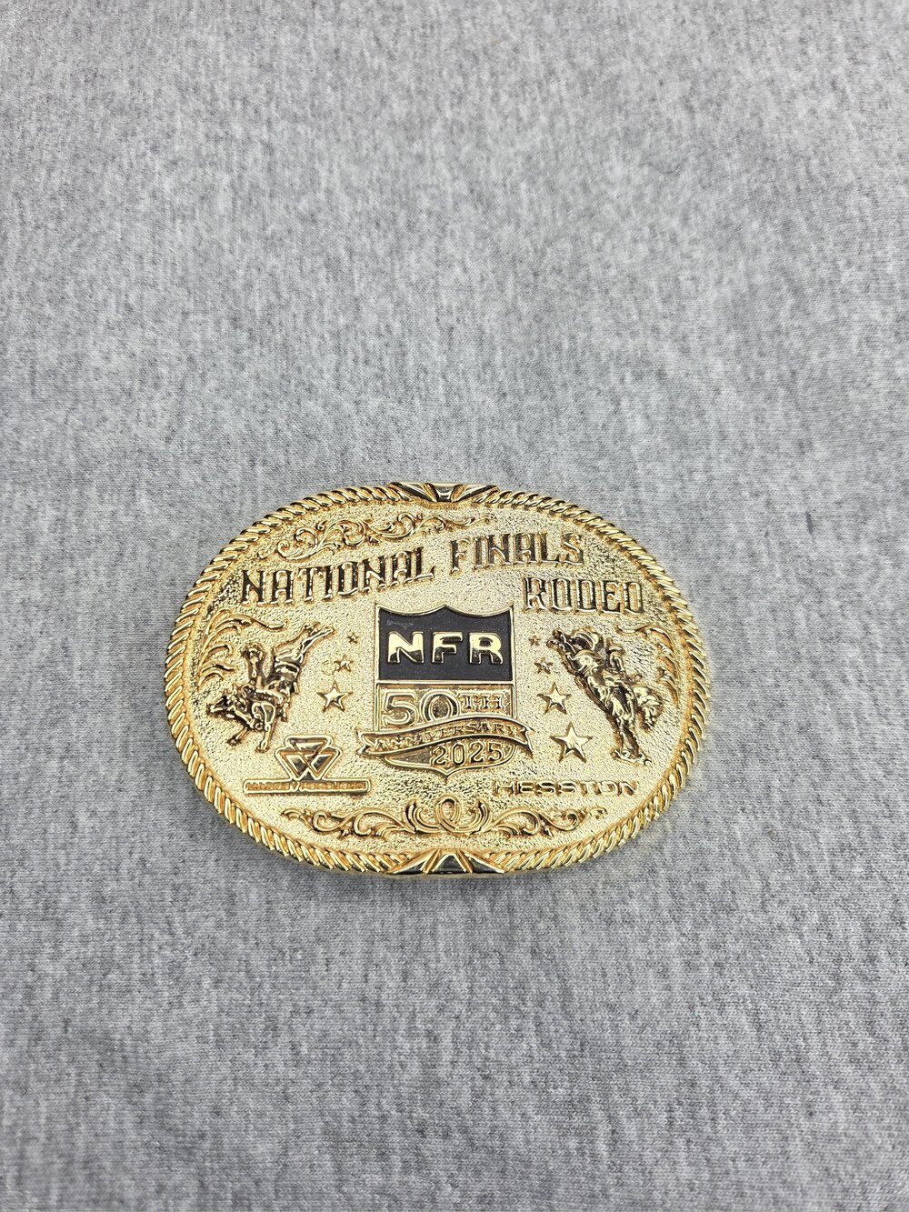 Montana Silversmiths Hesston 2025 Wrangler NFR Gold Collectors Belt Buckle